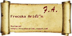 Frecska Arián névjegykártya